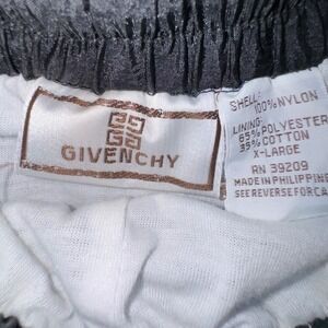 Vintage‎ Givenchy Track Pants Mens XL Black Blue  Nylon Joggers 90s